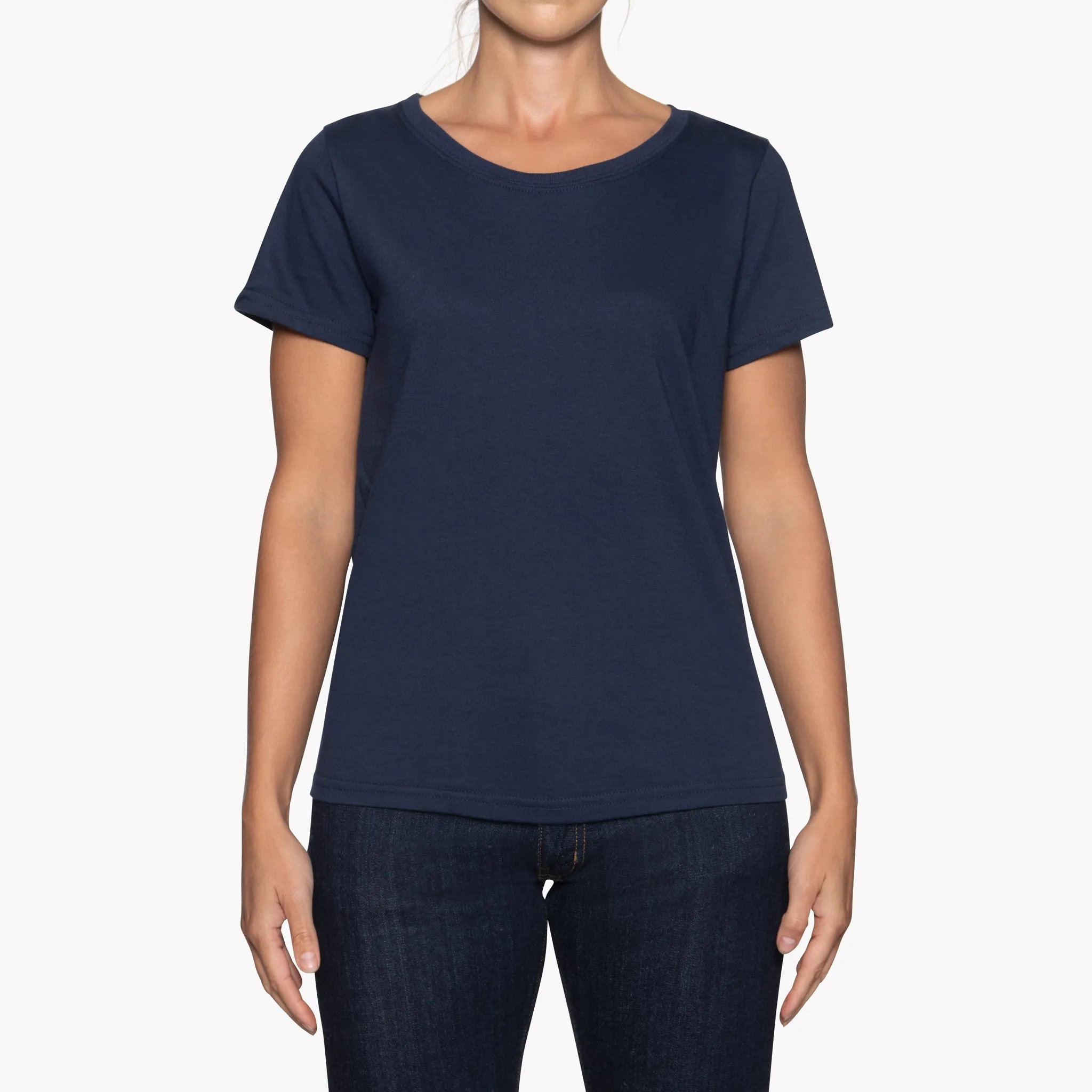 Women's - Circular Knit Ballet Tee - Double Ring-Spun Cotton - Navy