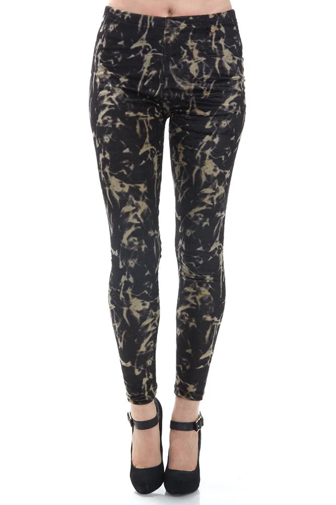 Women's Regular Abstract Smoke Leggings