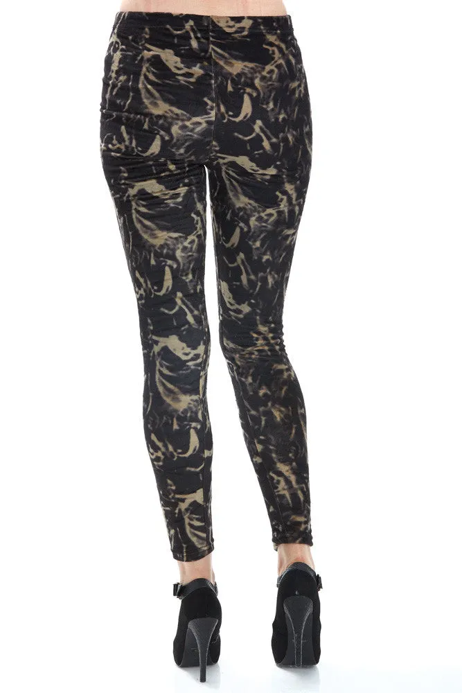 Women's Regular Abstract Smoke Leggings