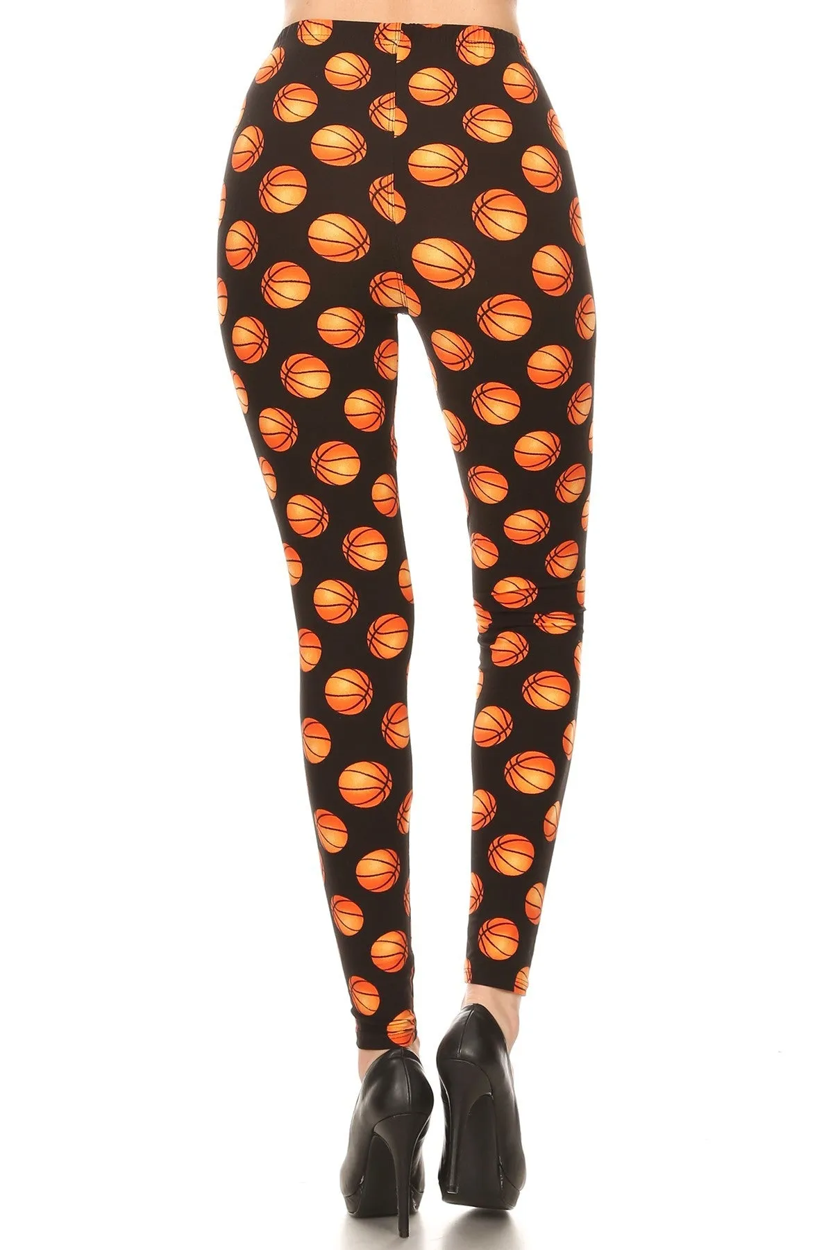 Women's Regular Basketball Sports Pattern Printed Leggings