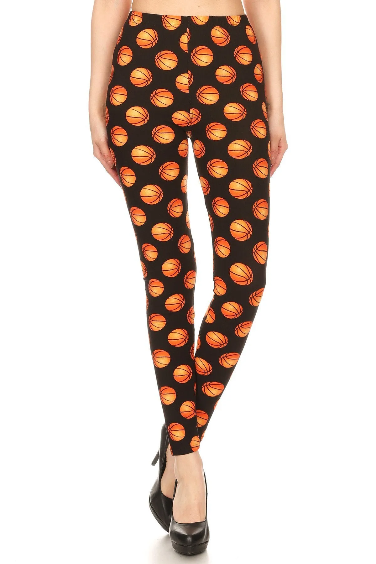 Women's Regular Basketball Sports Pattern Printed Leggings