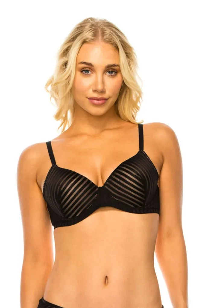 Youmita Striped Lace Bra